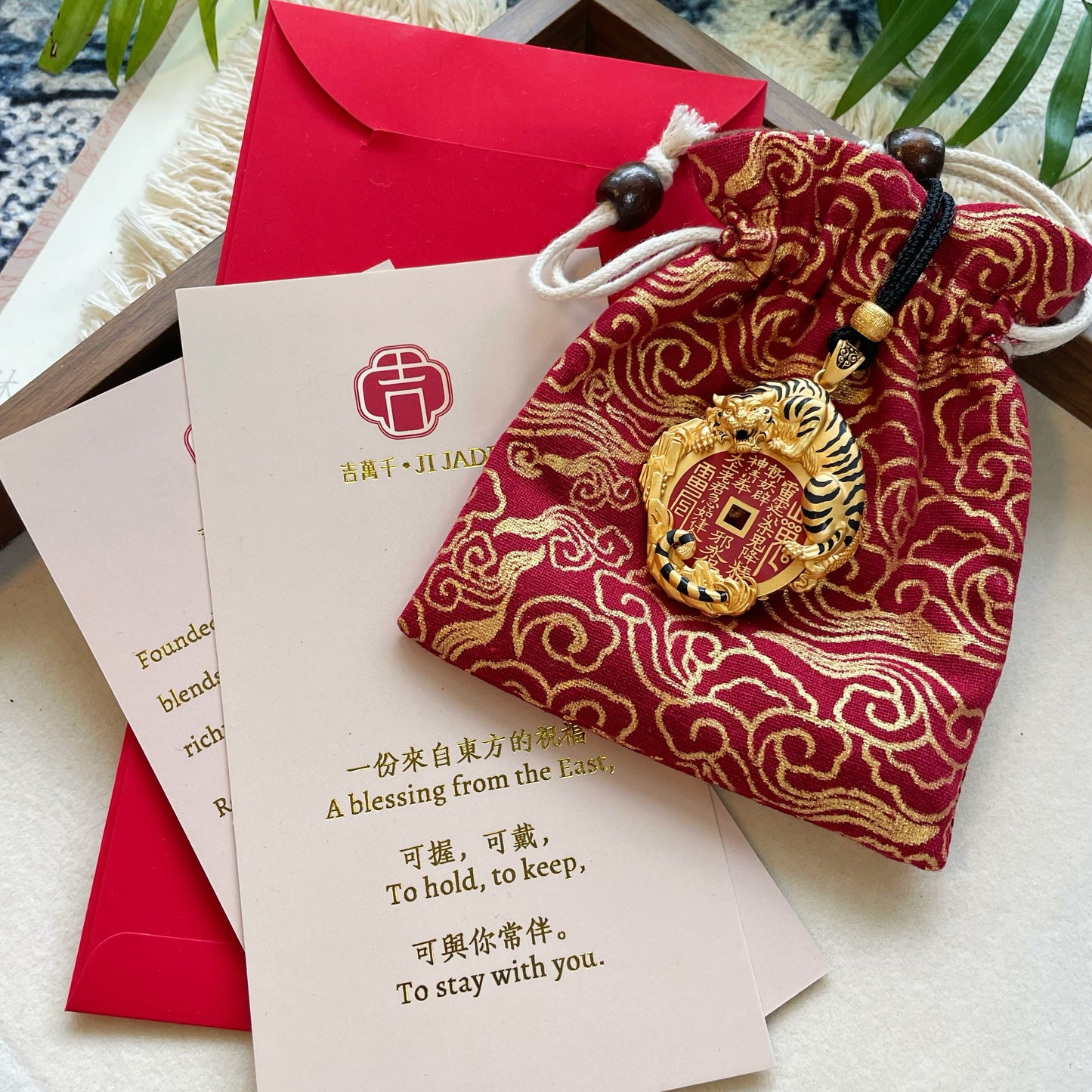 Handcrafted Shan Gui Dragon & Tiger Coin Pendant | Copper Gold-Plated | Adjustable Black Cord | Traditional Chinese Feng Shui Talisman
