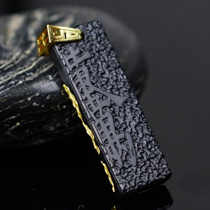 Original Handcrafted Metal-Inlay Natural Jade 925 Sterling Silver Gold-Plated "Golden Wealth" Pendant