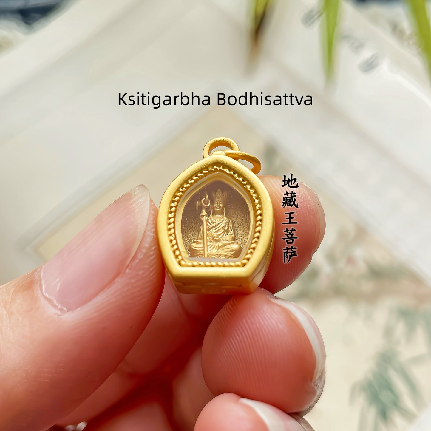 Original Design 925 Sterling Silver Gold-Plated Glass Gau Box Eastern Guardian Pendant