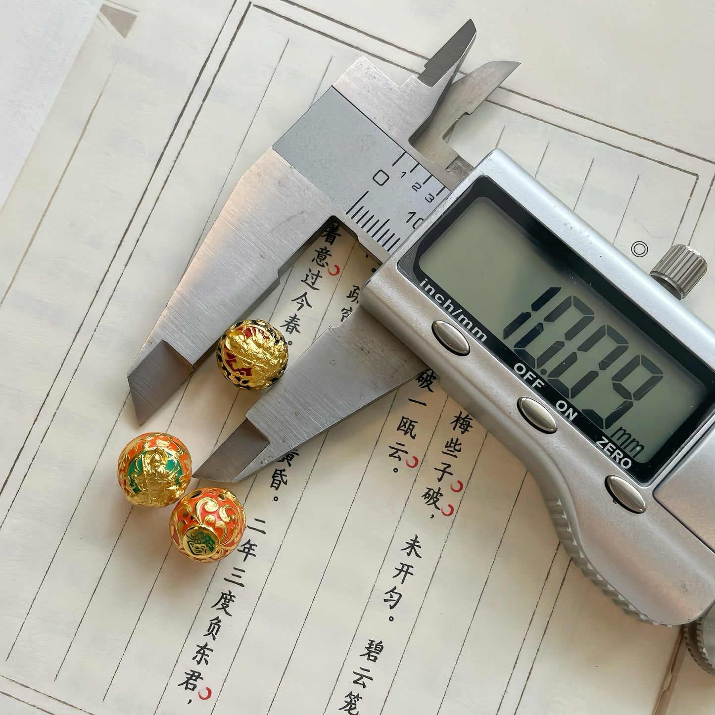 Handmade Woven Cloisonné Zhao Gongming Fortune-Bead Bracelet with Natural Stone Beads