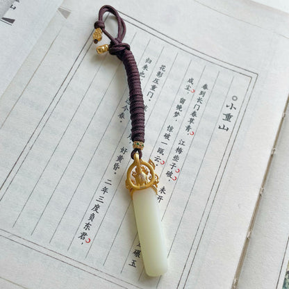 Original Design Natural Jade 925 Sterling Silver Gold-Plated Goddess of Wisdom Pendant