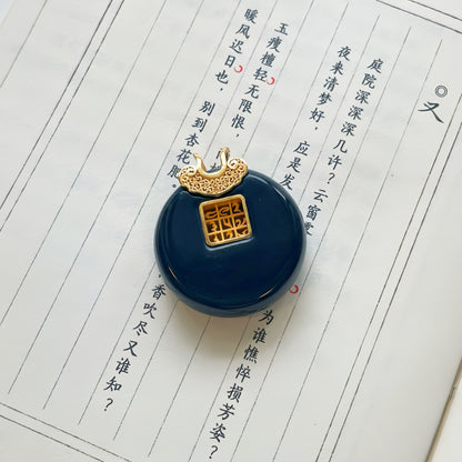 Original Design Natural Jade 925 Sterling Silver Hollow-Out Tibetan Nine-Square Grid Pendant