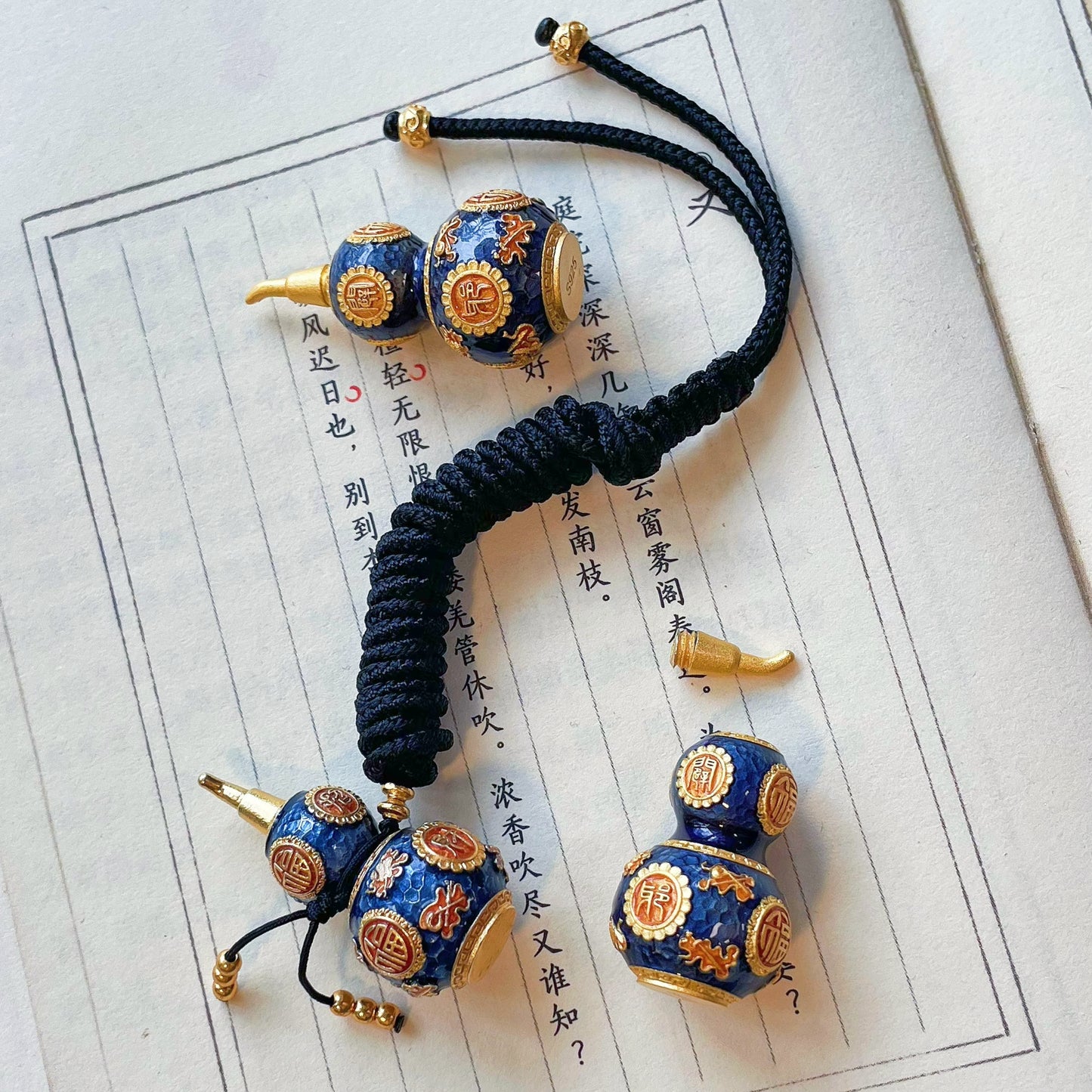 Cloisonné Gourd Pendant, Rich in Auspicious and Prosperous Elements, Unisex, Lucky Gift for You