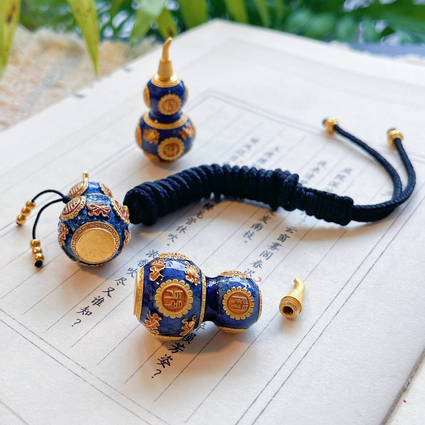 Cloisonné Gourd Pendant, Rich in Auspicious and Prosperous Elements, Unisex, Lucky Gift for You