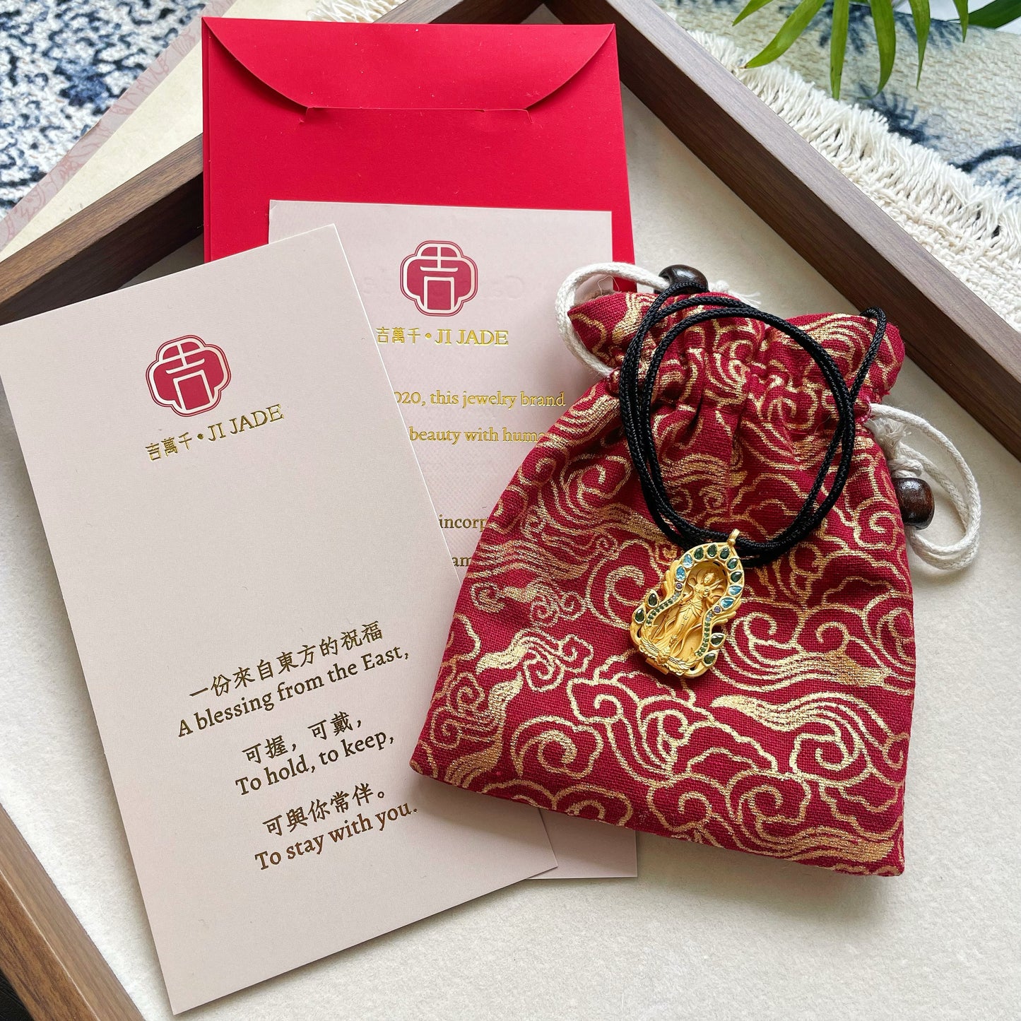 Original Design 925 Sterling Silver Gold-Plated Movable Oriental Goddess Jiutian Xuannv Pendant