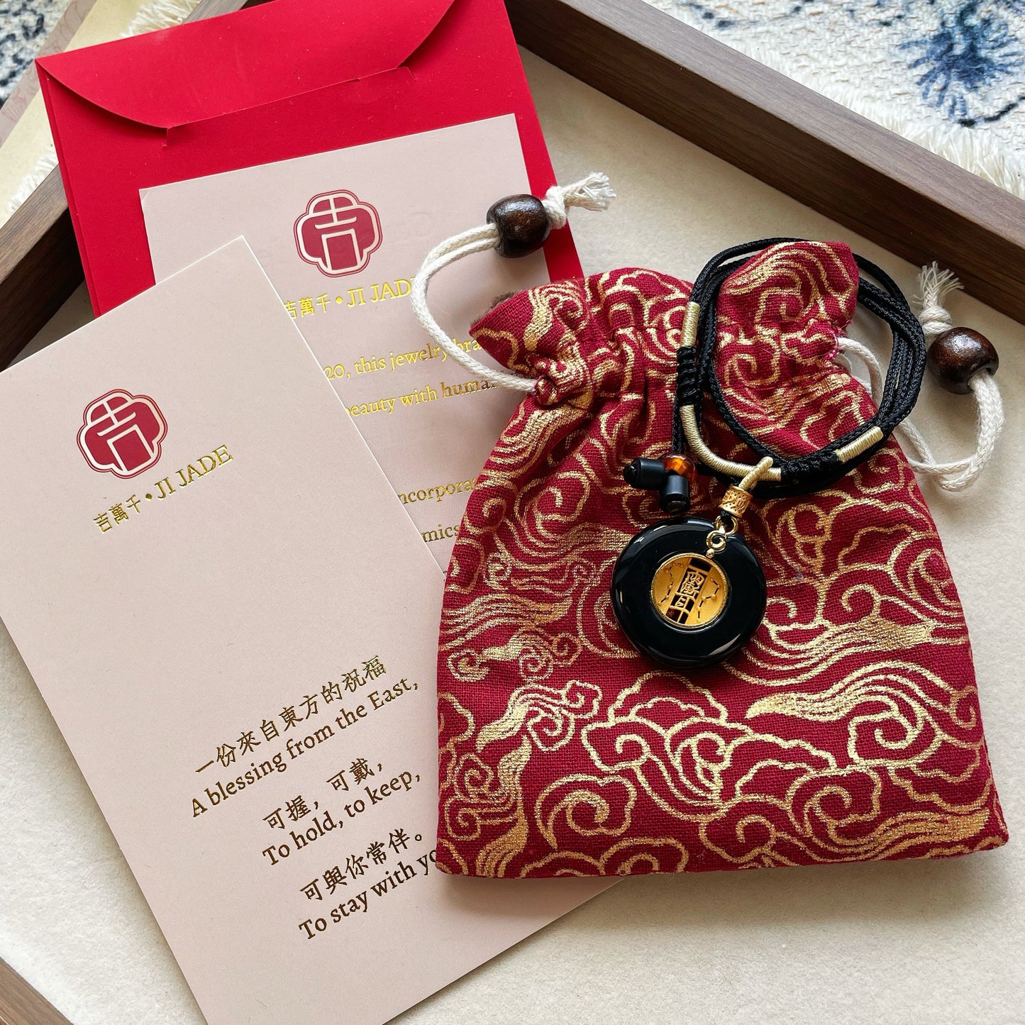 Original Design Hand-Polished Natural Jade 925 Sterling Silver Gold-Plated Chinese Peace Knot Pendant