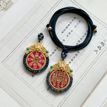 Copper Shan Gui Coin Pendant | Prosperity Charm, Feng Shui Jewelry (Adjustable Cord)
