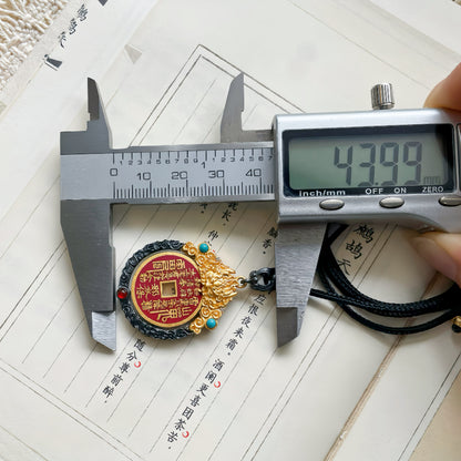 Copper Shan Gui Coin Pendant | Prosperity Charm, Feng Shui Jewelry (Adjustable Cord)