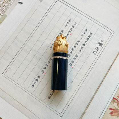 Handcrafted Natural Jade Lion Head Charm Pendant · Silver Gold-Plated · Dual-Use as Pendant or Personal Seal