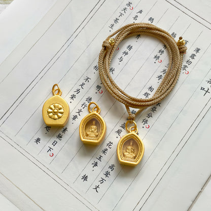 Original Design 925 Sterling Silver Gold-Plated Glass Gau Box Eastern Guardian Pendant
