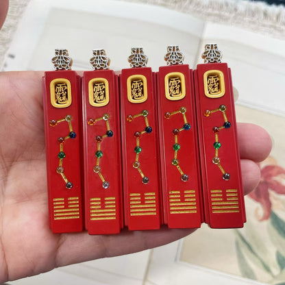Big Dipper Feng Shui Pendant, Gold Plated 925 Sterling Silver Necklace, Chinese Inspired Jewelry