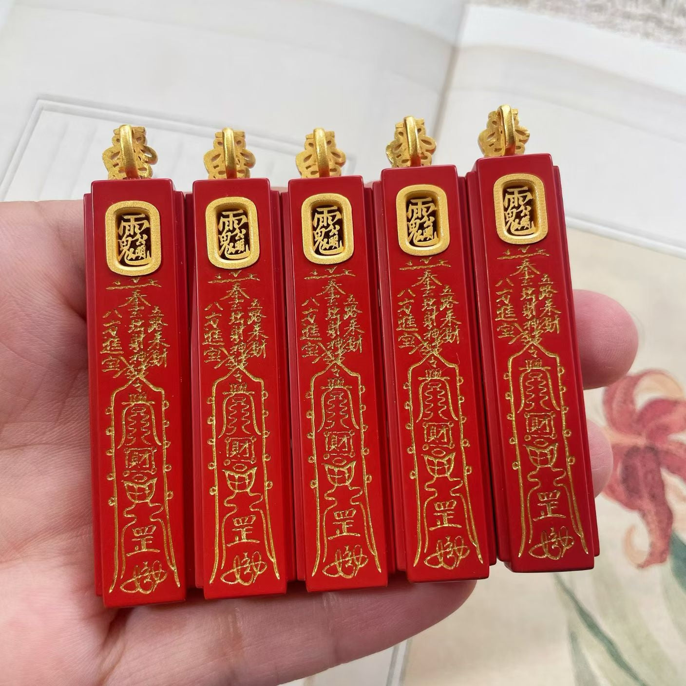 Big Dipper Feng Shui Pendant, Gold Plated 925 Sterling Silver Necklace, Chinese Inspired Jewelry