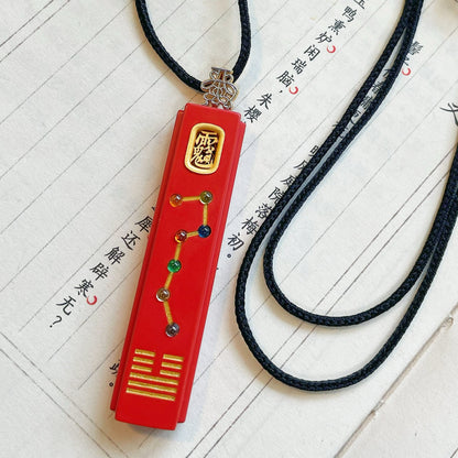 Big Dipper Feng Shui Pendant, Gold Plated 925 Sterling Silver Necklace, Chinese Inspired Jewelry