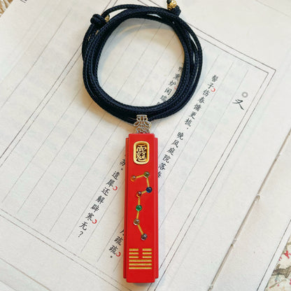 Big Dipper Feng Shui Pendant, Gold Plated 925 Sterling Silver Necklace, Chinese Inspired Jewelry