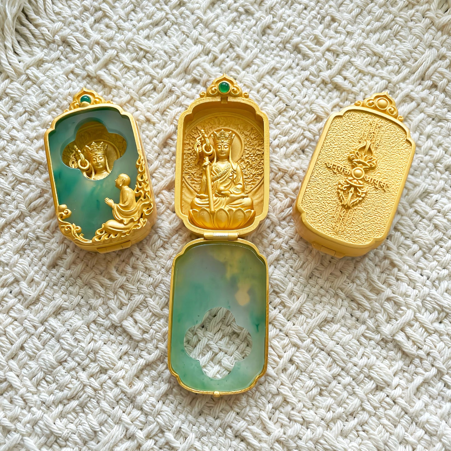 Personalized Guardian Pendant – 925 Silver Green Jade Locket – Four Leaf Clover Good Luck Charm – Custom Zodiac Gift for Her Him