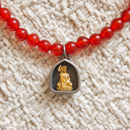 Red Agate Healing Bracelet – Sterling Silver Gold Plated Zodiac Guardian – Personalized Good Luck Charm