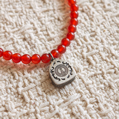 Red Agate Healing Bracelet – Sterling Silver Gold Plated Zodiac Guardian – Personalized Good Luck Charm