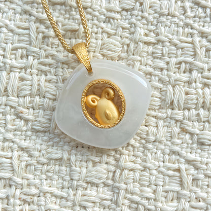 Goat Birth Animal Pendant – Protect Your True Self – Healing Amulet Gift – Adjustable Cord
