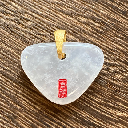 Natural Jade Freeform Pendant – Classic Chinese Peace Talisman – Healing Energy Necklace